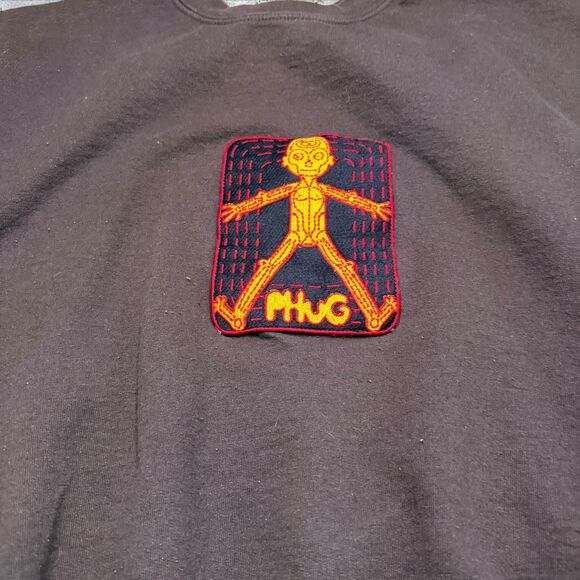 PHUG Anything Is Possible Brown Graphic Sweatshirt Embroidered Patch Size M - Picture 7 of 10